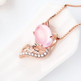 Pink fox silver and pearl necklace nz