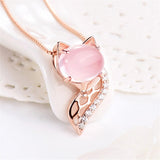Pink fox silver and pearl necklace nz