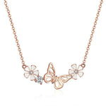 Pink gold butterfly necklace nz