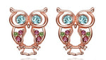 Pink gold owl earrings nz