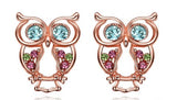 Pink gold owl earrings nz