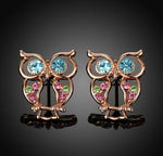 Pink gold owl earrings nz