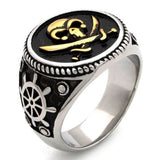 Pirate signet ring 7 (54.4 mm) / Silver and gold nz