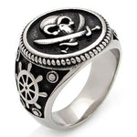 Pirate signet ring 7 (54.4 mm) / Silver nz