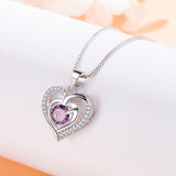 Powerful heart pendant Purple / 40cm nz