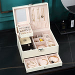 Premium Leather Jewellery Box White nz