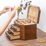 Premium Wooden Jewellery Box 3 drawers nz