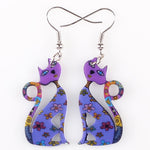 Purple cat earrings nz