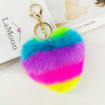 Rainbow heart keyring nz