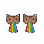 Rainbow shaped cat earrings nz