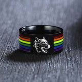 Rainbow wolf ring nz