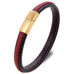 Red and black leather bracelet nz