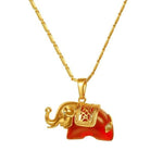 Red elephant pendant Gold nz