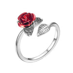 Red flower ring Silver nz