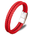 Red leather double wrap bracelet nz