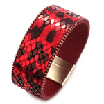 Red leopard leather bracelet One size fits all nz