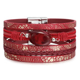 Red pearl leather bracelet One size fits all nz