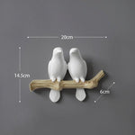 Resin key holder 2 white birds nz