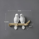 Resin key holder 2 white birds nz