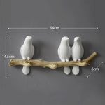 Resin key holder 3 white birds nz