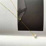 Resin pearl necklace 14 K gold nz