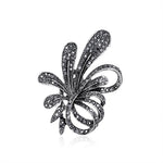 Retro flower brooch Black nz