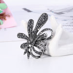 Retro flower brooch Black nz