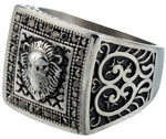 Retro lion ring 57 mm / Silver nz