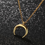 Reverse Moon Necklace Gold nz