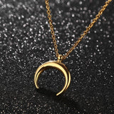 Reverse Moon Necklace Gold nz