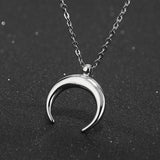 Reverse Moon Necklace Silver nz