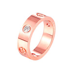Ring with Christian crosses 52 mm / Zirconium stone in rose gold nz