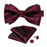 Romantic bow tie Dark scarlet Black motifs nz