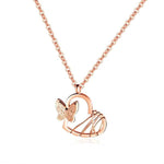 Rose gold butterfly heart necklace nz