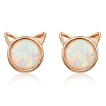 Rose gold cat earrings nz