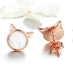 Rose gold cat earrings nz