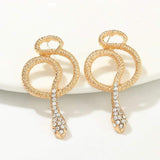 Rose gold diamond snake earrings nz