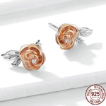 Rose gold flower earrings nz