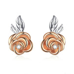 Rose gold flower earrings nz
