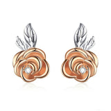 Rose gold flower earrings nz