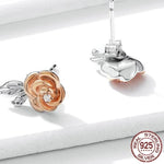 Rose gold flower earrings nz