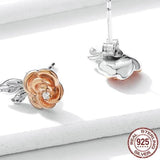 Rose gold flower earrings nz