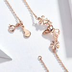 Rose gold flower necklace nz