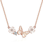 Rose gold flower necklace nz