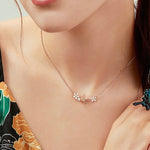 Rose gold flower necklace nz