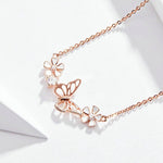 Rose gold flower necklace nz