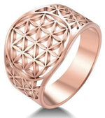 Rose Gold Flower of Life Ring 53.4 mm nz