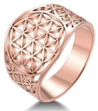 Rose Gold Flower of Life Ring 53.4 mm nz