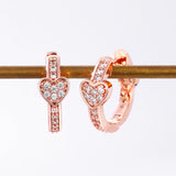 Rose gold heart earrings nz