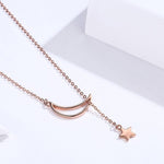 Rose gold moon and star necklace nz